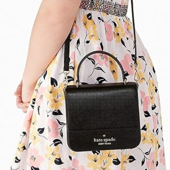 Kate Spade Staci Square Crossbody Black K7342 Saffiano Leather - Picture 6 of 7